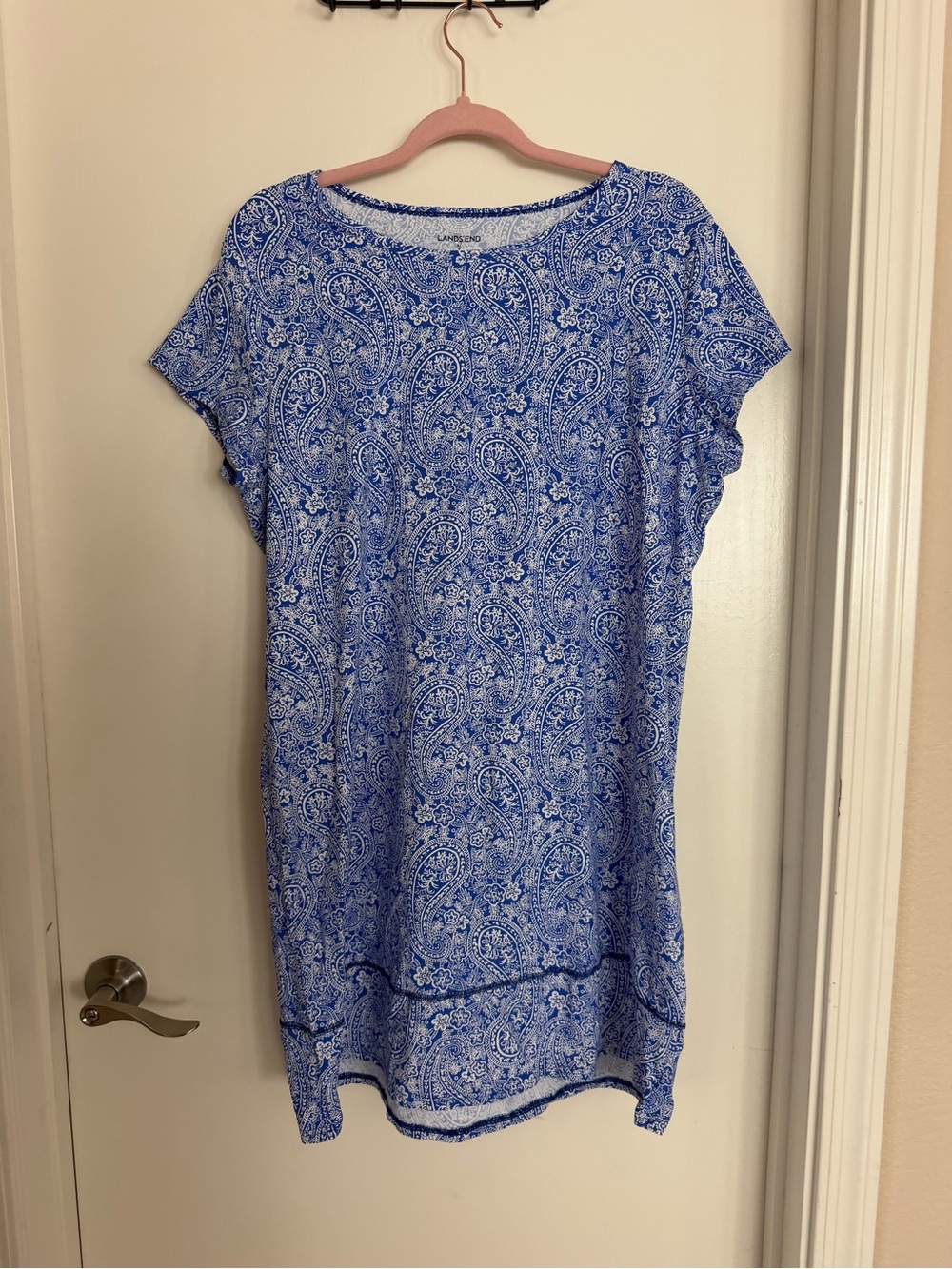 Lands' End Blue Paisley Swim Coverup
